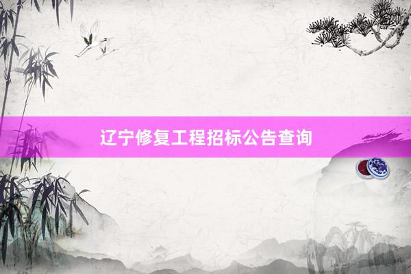 辽宁修复工程招标公告查询